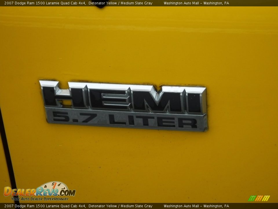 2007 Dodge Ram 1500 Laramie Quad Cab 4x4 Detonator Yellow / Medium Slate Gray Photo #4