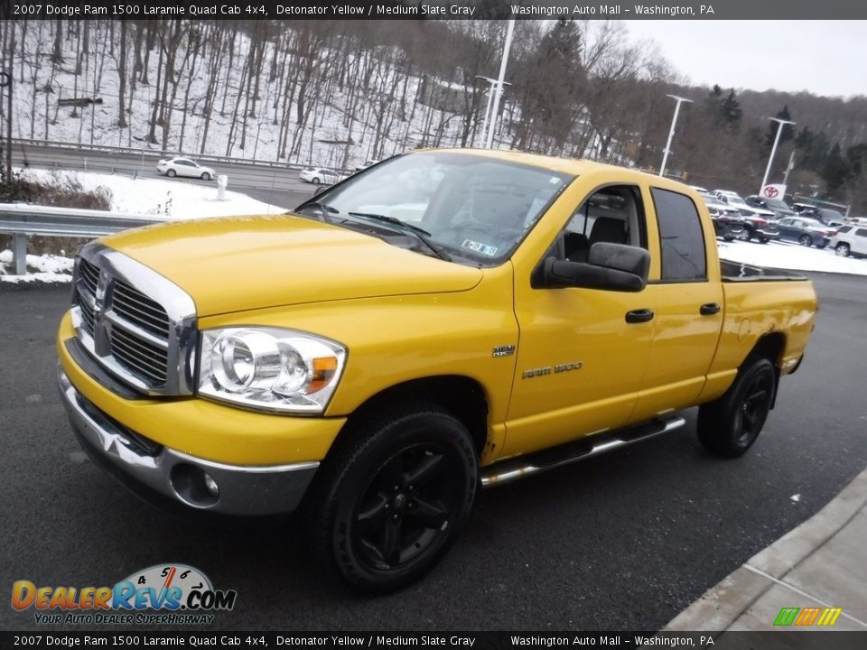 2007 Dodge Ram 1500 Laramie Quad Cab 4x4 Detonator Yellow / Medium Slate Gray Photo #7