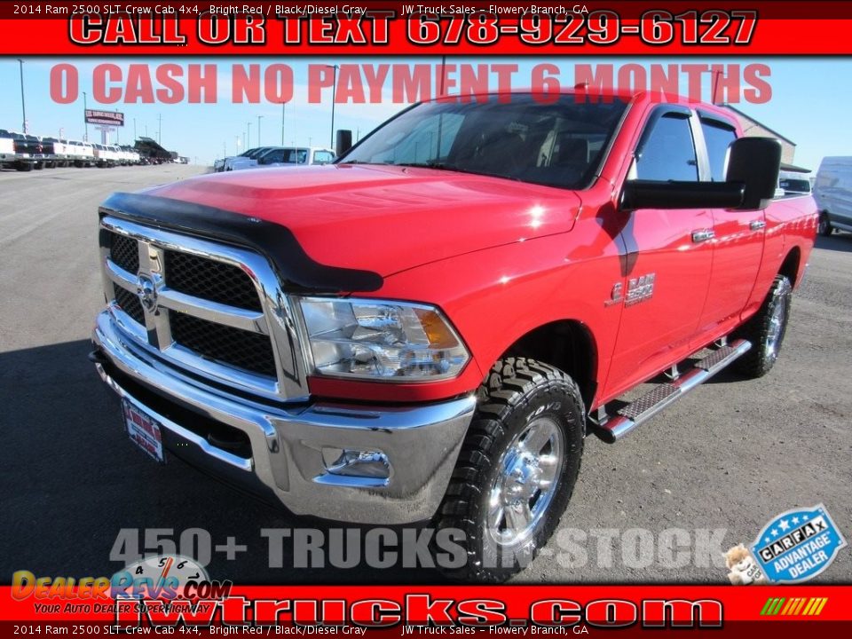 2014 Ram 2500 SLT Crew Cab 4x4 Bright Red / Black/Diesel Gray Photo #1