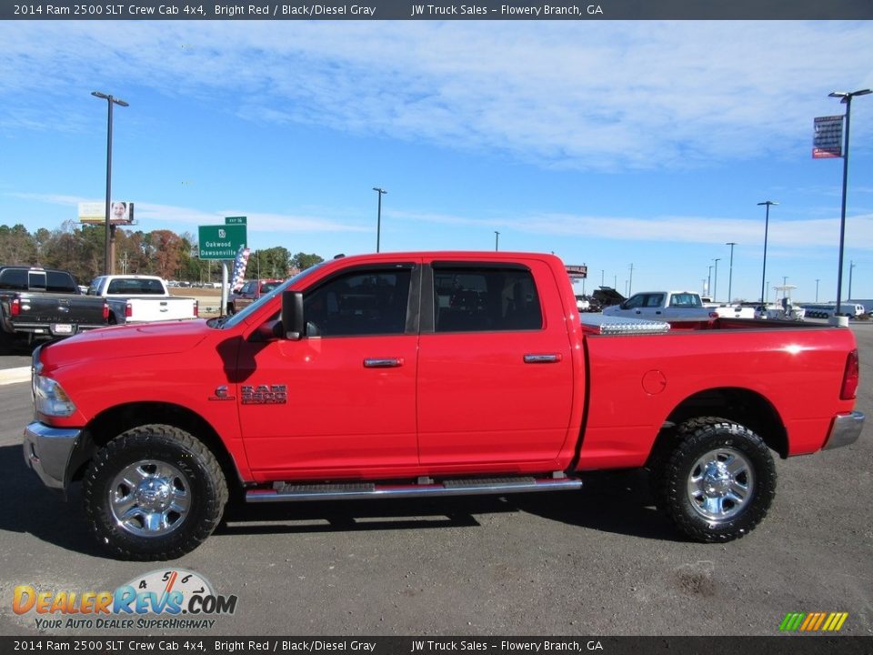 2014 Ram 2500 SLT Crew Cab 4x4 Bright Red / Black/Diesel Gray Photo #2