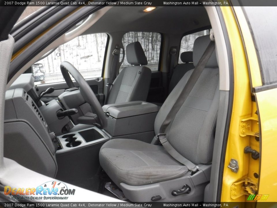 2007 Dodge Ram 1500 Laramie Quad Cab 4x4 Detonator Yellow / Medium Slate Gray Photo #14