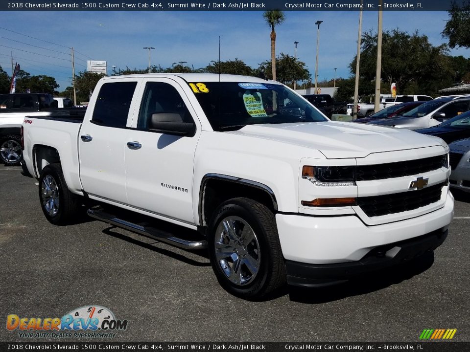 2018 Chevrolet Silverado 1500 Custom Crew Cab 4x4 Summit White / Dark Ash/Jet Black Photo #7