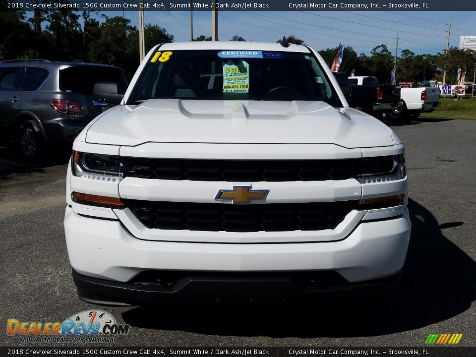 2018 Chevrolet Silverado 1500 Custom Crew Cab 4x4 Summit White / Dark Ash/Jet Black Photo #8