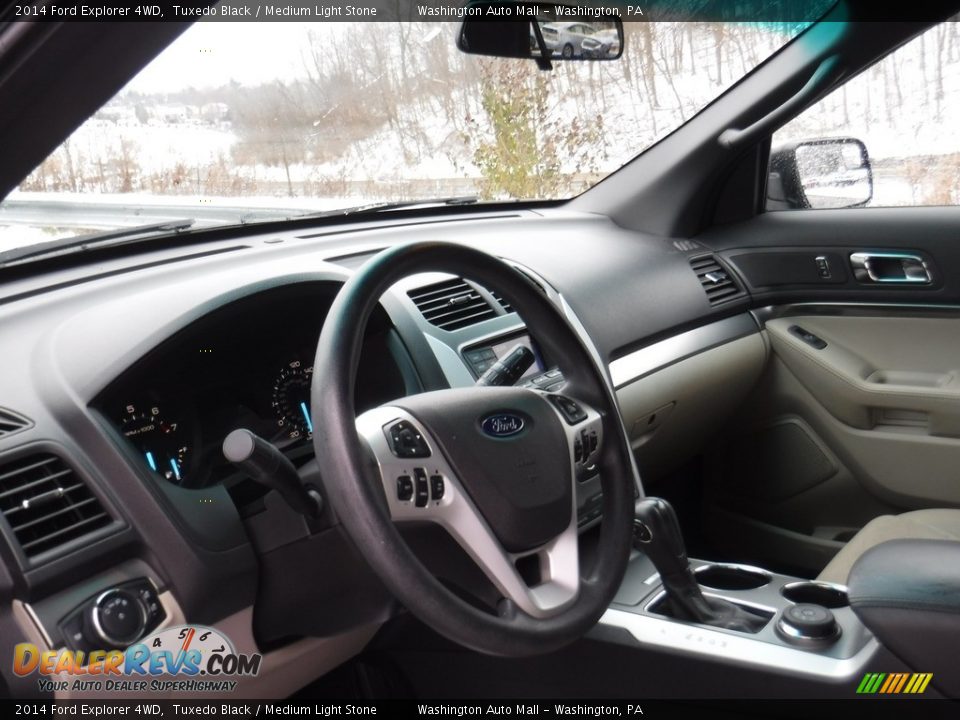 2014 Ford Explorer 4WD Tuxedo Black / Medium Light Stone Photo #10