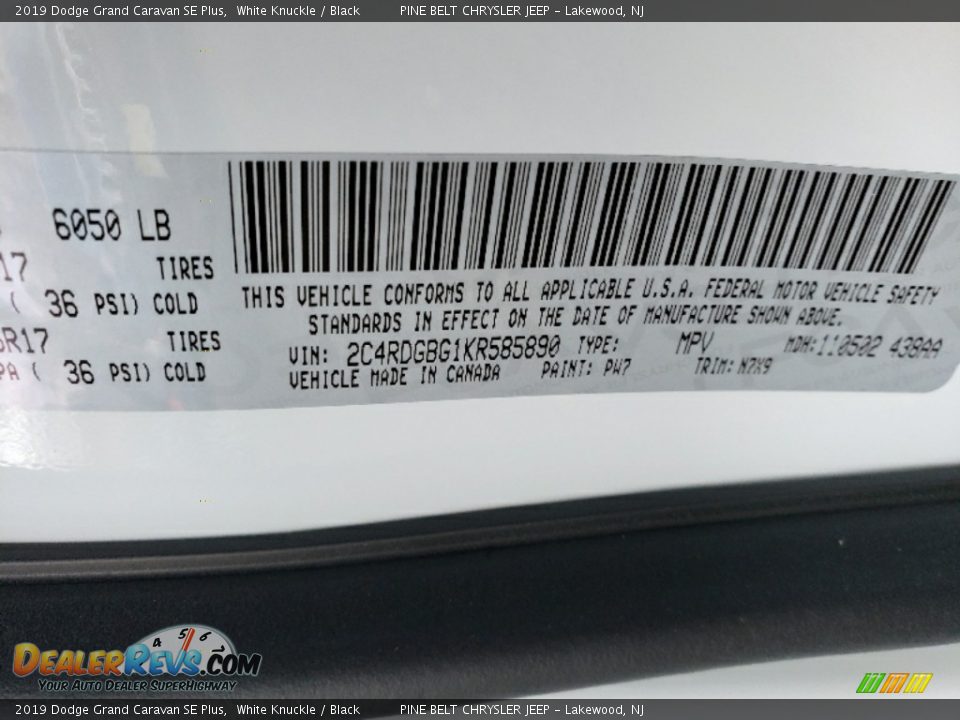 2019 Dodge Grand Caravan SE Plus White Knuckle / Black Photo #9