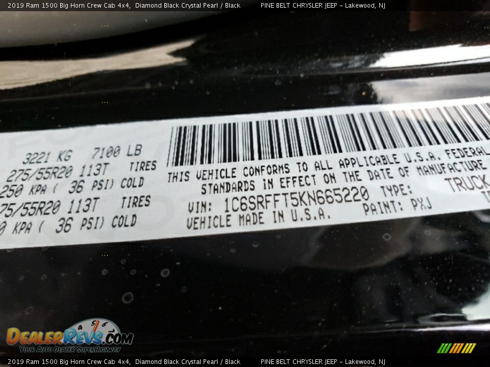 2019 Ram 1500 Big Horn Crew Cab 4x4 Diamond Black Crystal Pearl / Black Photo #9