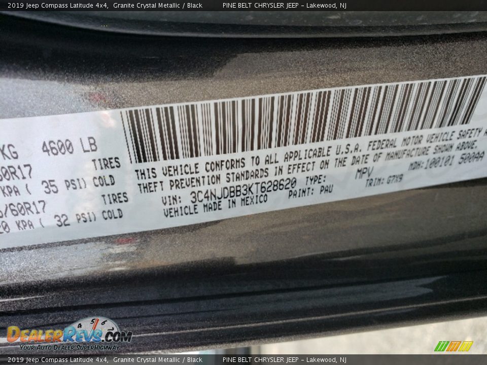 2019 Jeep Compass Latitude 4x4 Granite Crystal Metallic / Black Photo #9