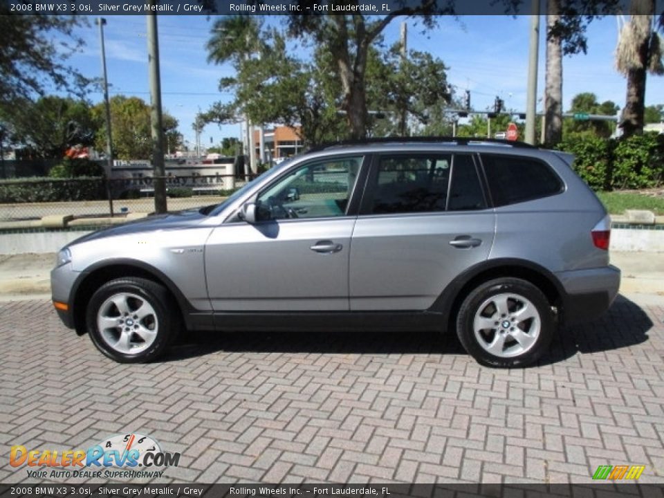2008 BMW X3 3.0si Silver Grey Metallic / Grey Photo #3