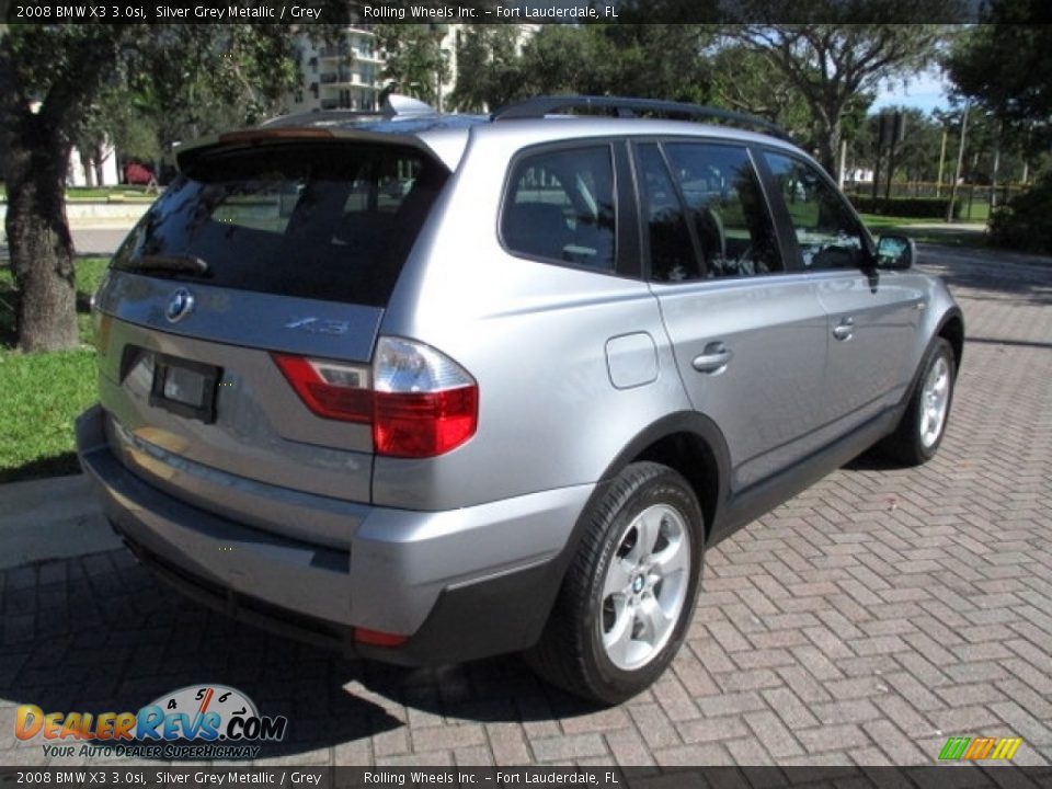 2008 BMW X3 3.0si Silver Grey Metallic / Grey Photo #9