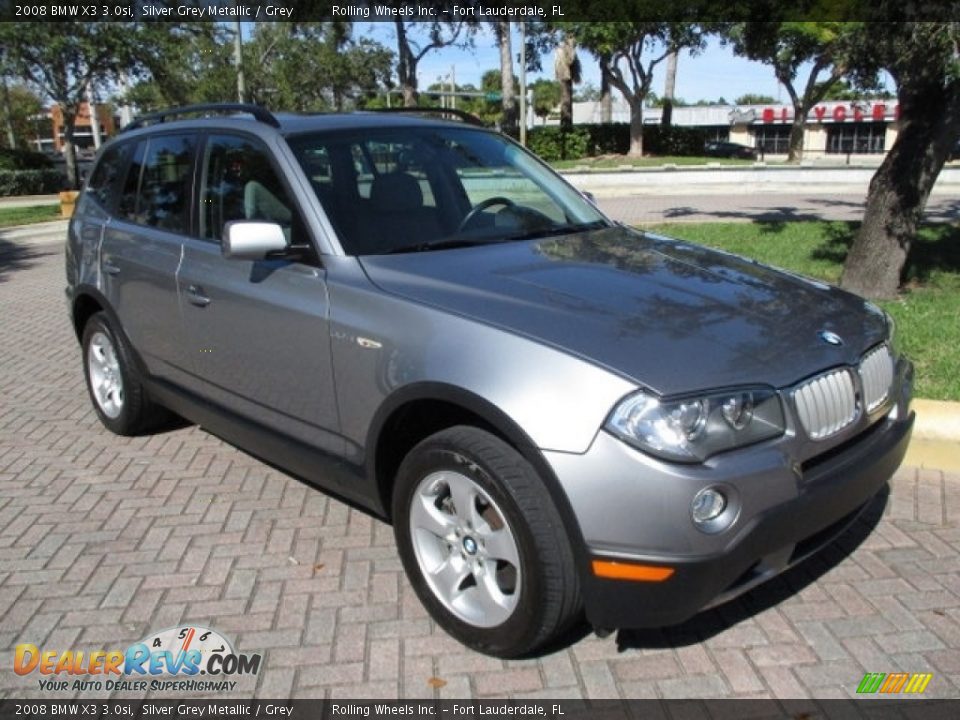 2008 BMW X3 3.0si Silver Grey Metallic / Grey Photo #13