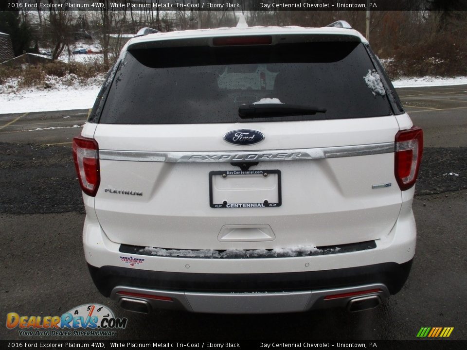 2016 Ford Explorer Platinum 4WD White Platinum Metallic Tri-Coat / Ebony Black Photo #4
