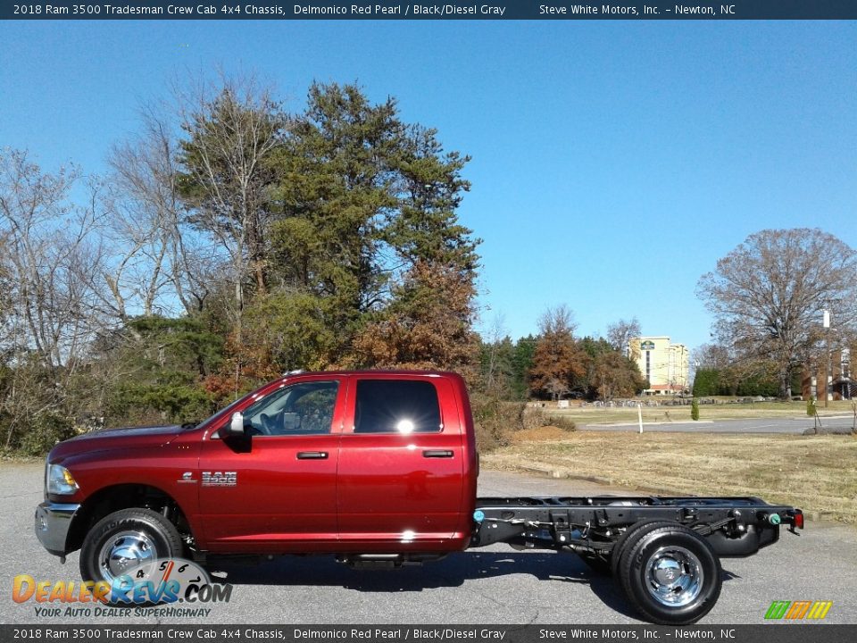 2018 Ram 3500 Tradesman Crew Cab 4x4 Chassis Delmonico Red Pearl / Black/Diesel Gray Photo #1