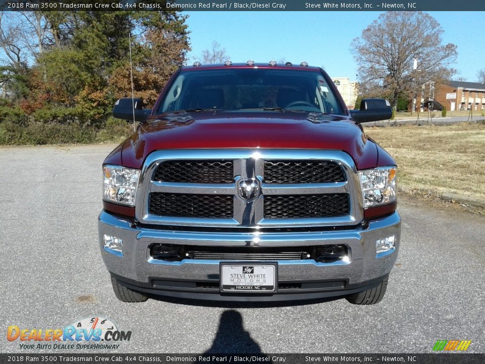2018 Ram 3500 Tradesman Crew Cab 4x4 Chassis Delmonico Red Pearl / Black/Diesel Gray Photo #3