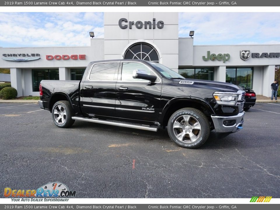 2019 Ram 1500 Laramie Crew Cab 4x4 Diamond Black Crystal Pearl / Black Photo #1