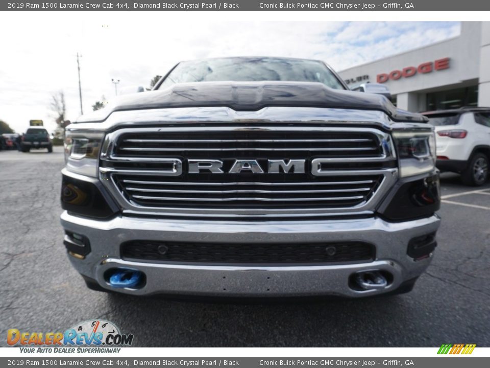 2019 Ram 1500 Laramie Crew Cab 4x4 Diamond Black Crystal Pearl / Black Photo #2