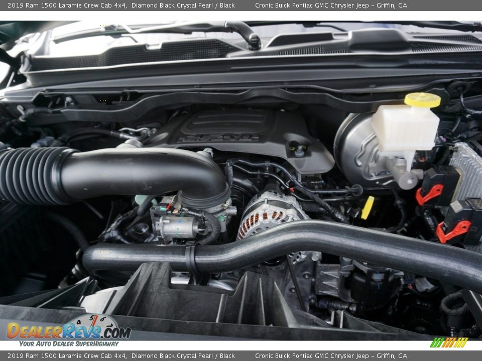 2019 Ram 1500 Laramie Crew Cab 4x4 Diamond Black Crystal Pearl / Black Photo #10