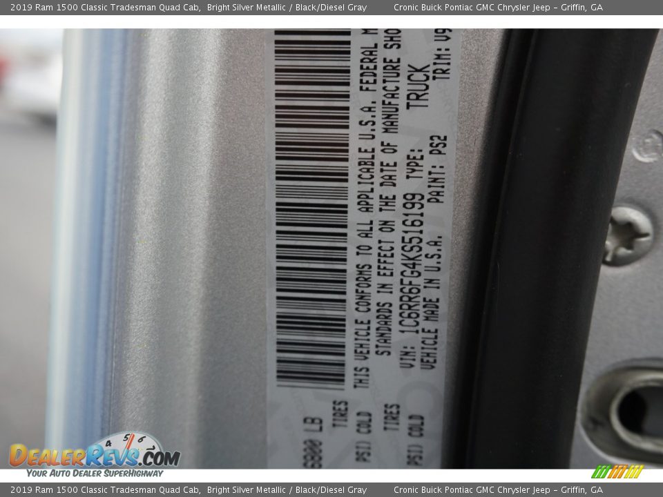 2019 Ram 1500 Classic Tradesman Quad Cab Bright Silver Metallic / Black/Diesel Gray Photo #15
