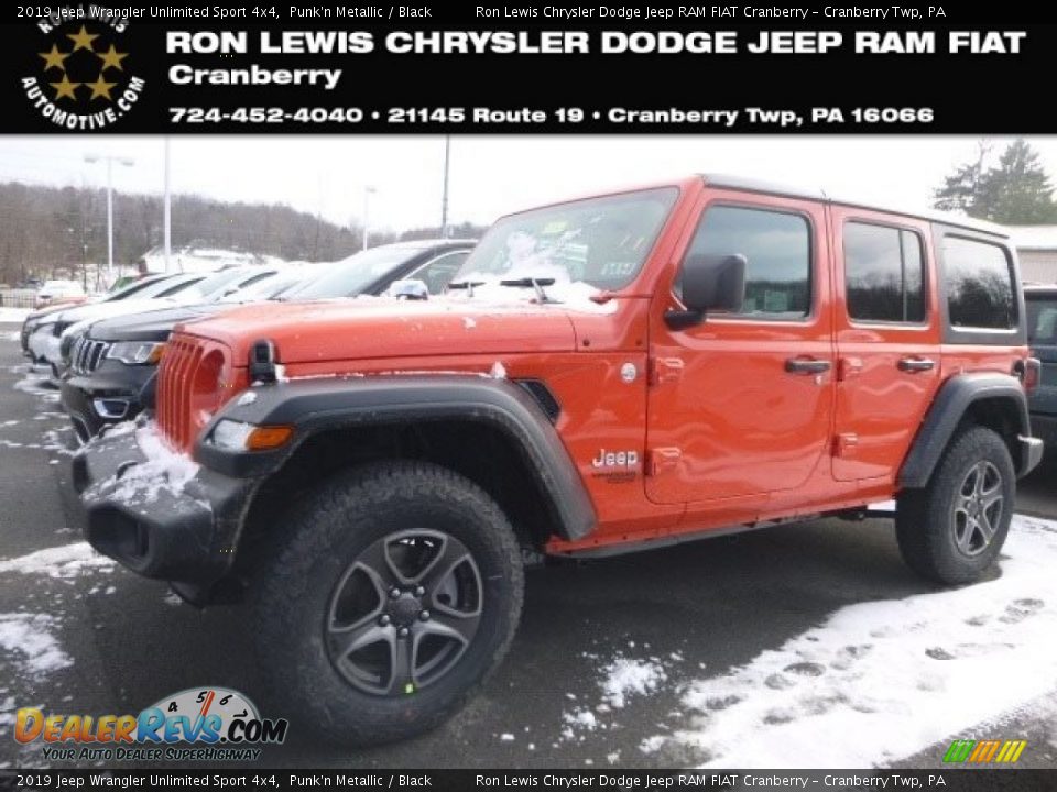 2019 Jeep Wrangler Unlimited Sport 4x4 Punk'n Metallic / Black Photo #1