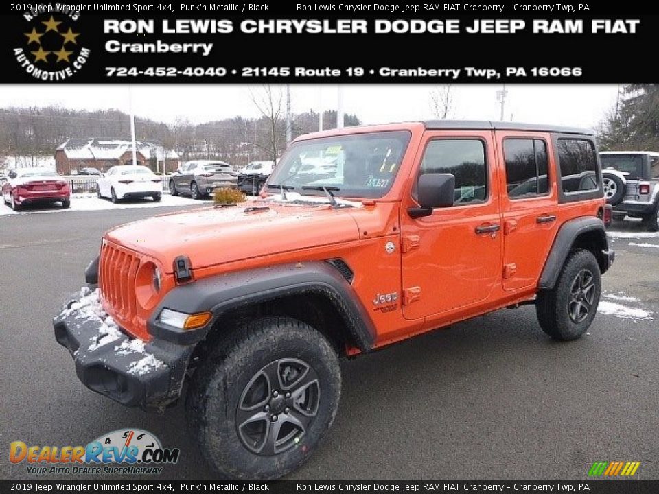 2019 Jeep Wrangler Unlimited Sport 4x4 Punk'n Metallic / Black Photo #1