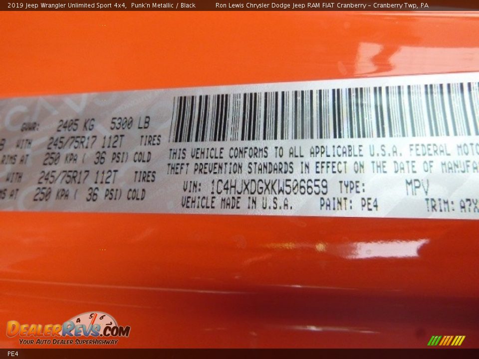 Jeep Color Code PE4 Punk'n Metallic