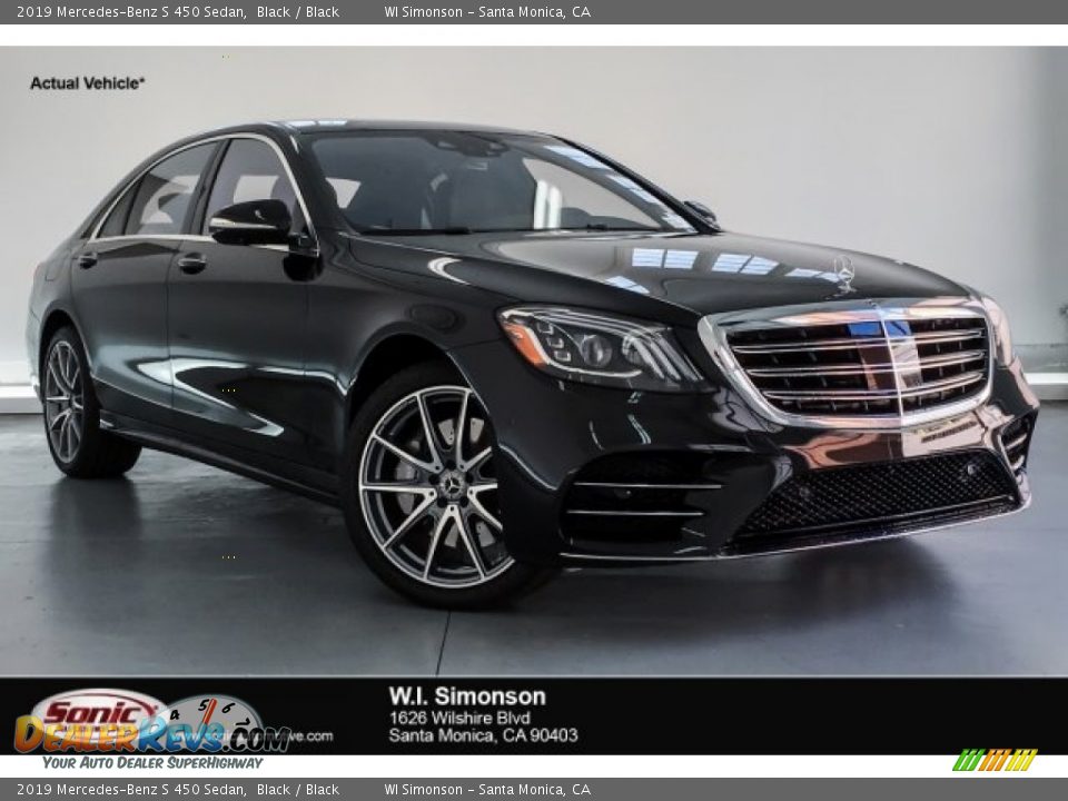 2019 Mercedes-Benz S 450 Sedan Black / Black Photo #1