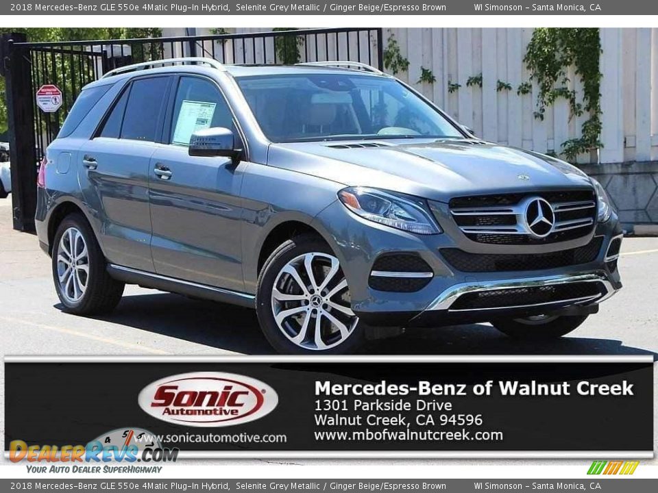 2018 Mercedes-Benz GLE 550e 4Matic Plug-In Hybrid Selenite Grey Metallic / Ginger Beige/Espresso Brown Photo #1