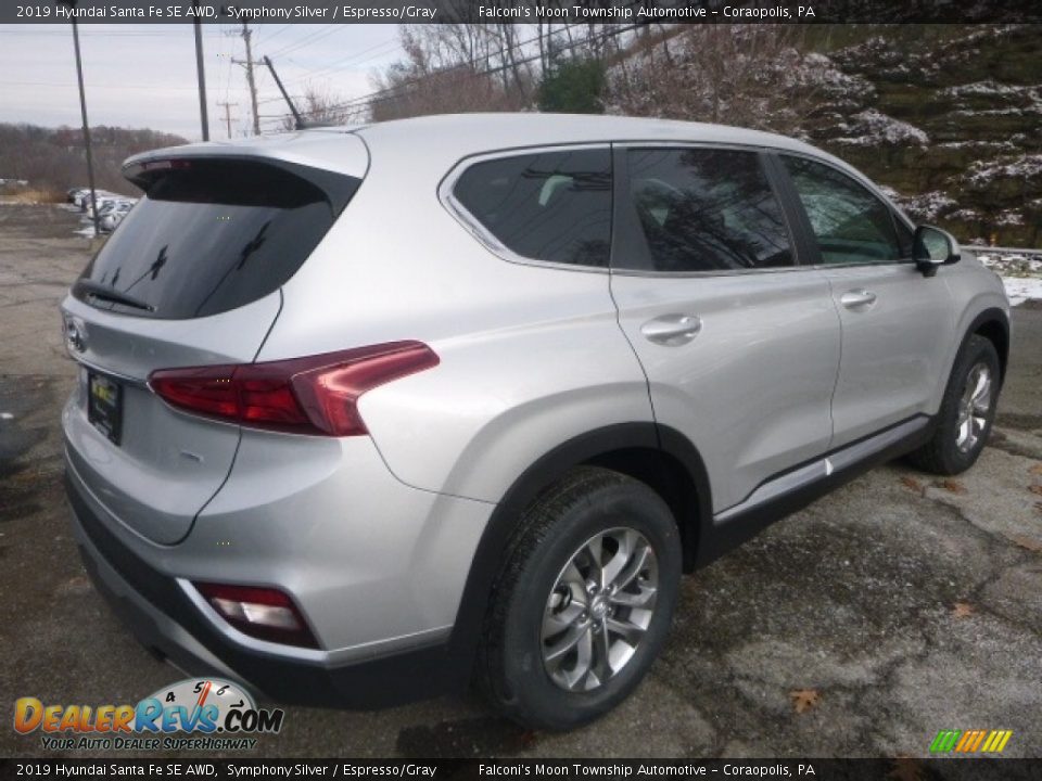 2019 Hyundai Santa Fe SE AWD Symphony Silver / Espresso/Gray Photo #2