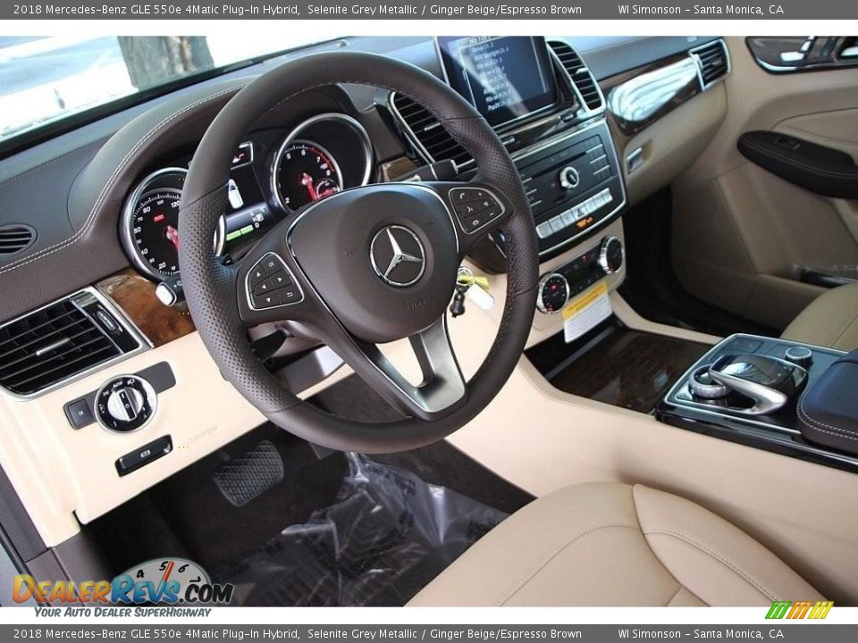 2018 Mercedes-Benz GLE 550e 4Matic Plug-In Hybrid Selenite Grey Metallic / Ginger Beige/Espresso Brown Photo #8