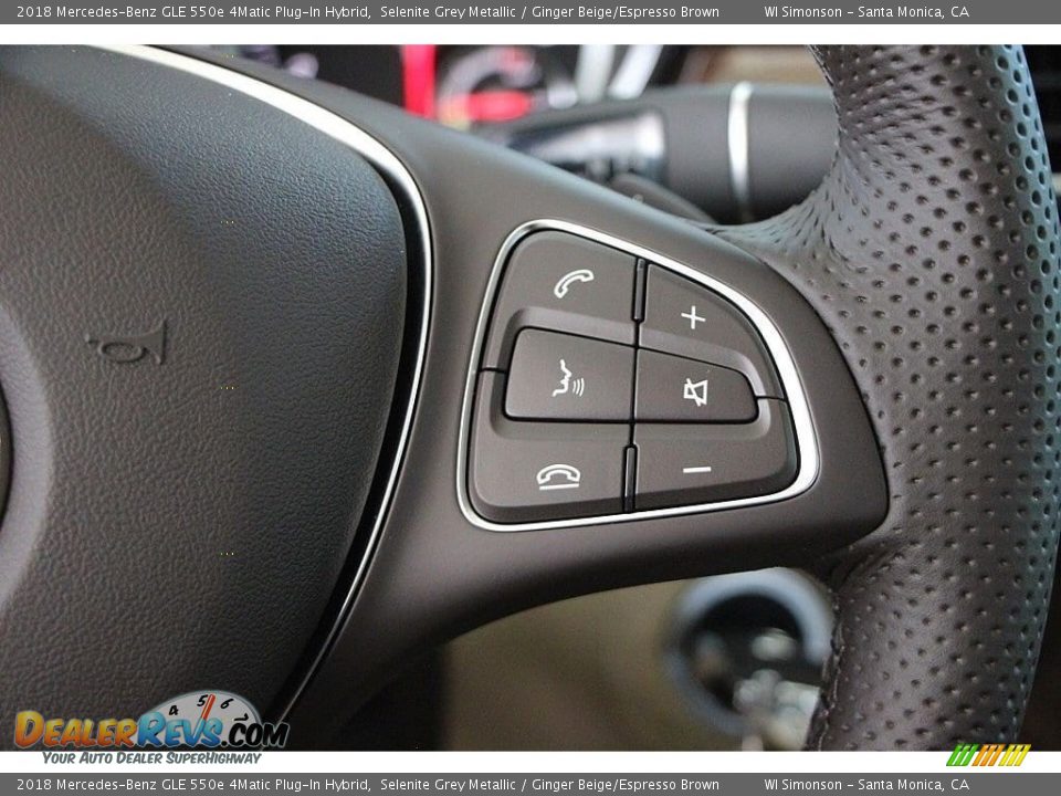 2018 Mercedes-Benz GLE 550e 4Matic Plug-In Hybrid Selenite Grey Metallic / Ginger Beige/Espresso Brown Photo #17