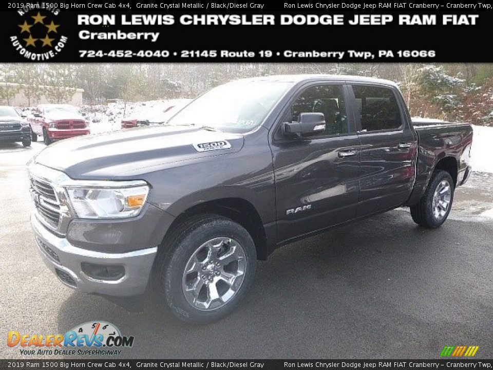 2019 Ram 1500 Big Horn Crew Cab 4x4 Granite Crystal Metallic / Black/Diesel Gray Photo #1