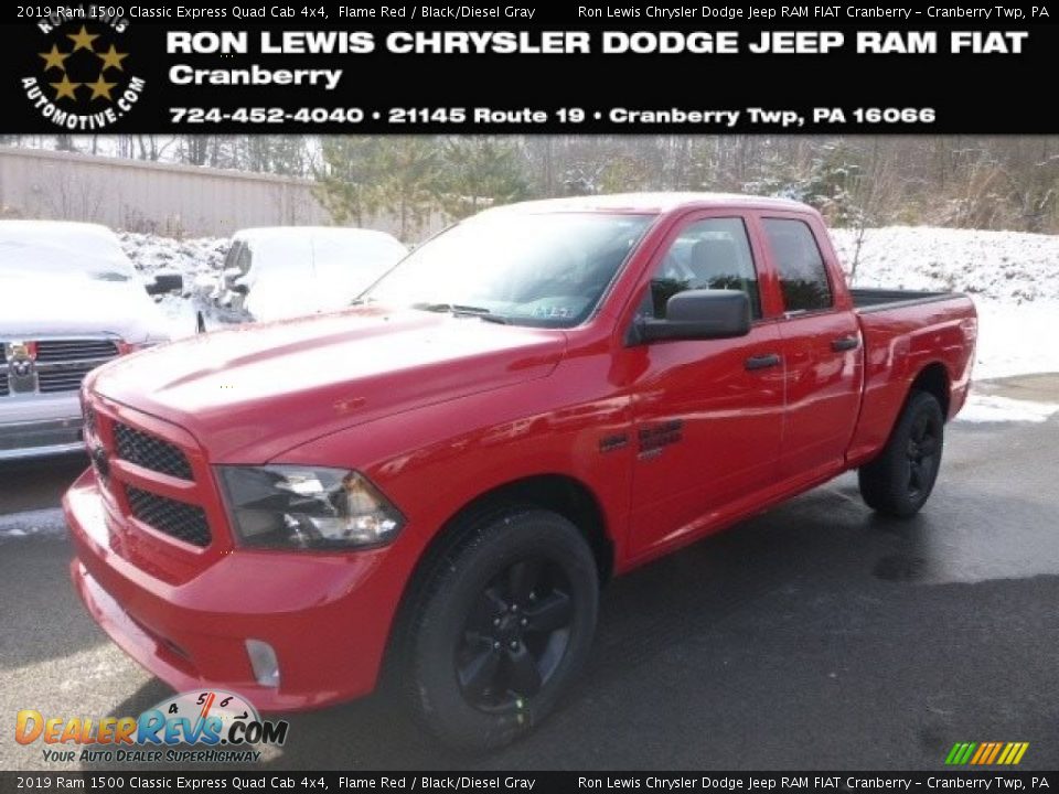 2019 Ram 1500 Classic Express Quad Cab 4x4 Flame Red / Black/Diesel Gray Photo #1