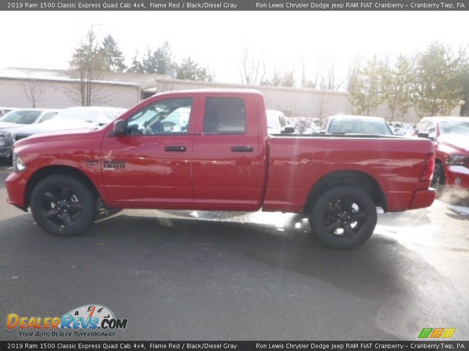 2019 Ram 1500 Classic Express Quad Cab 4x4 Flame Red / Black/Diesel Gray Photo #3