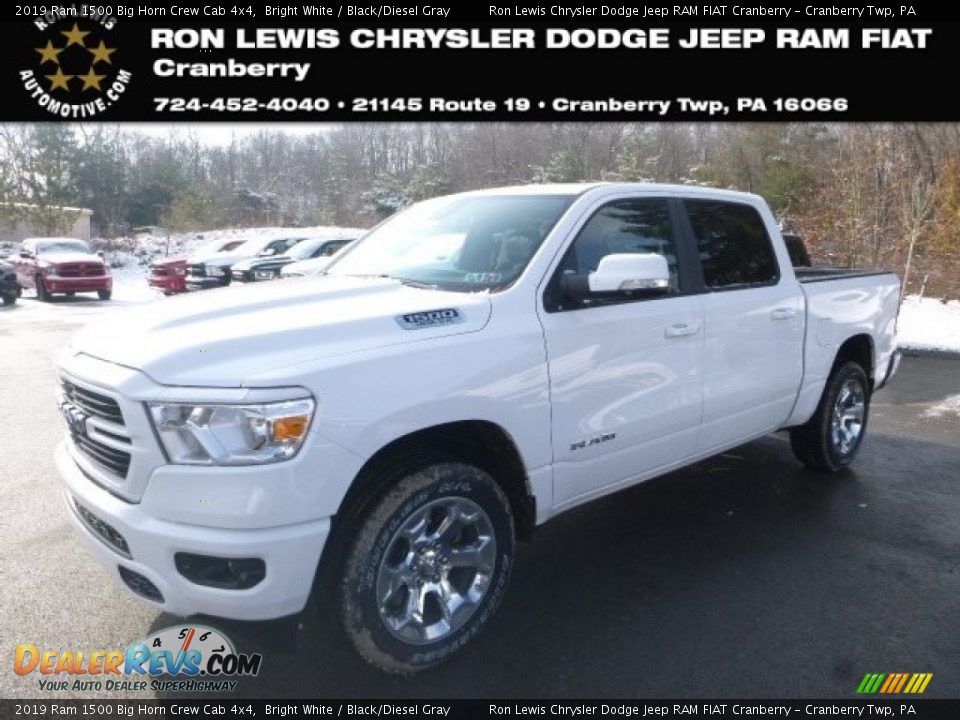 2019 Ram 1500 Big Horn Crew Cab 4x4 Bright White / Black/Diesel Gray Photo #1
