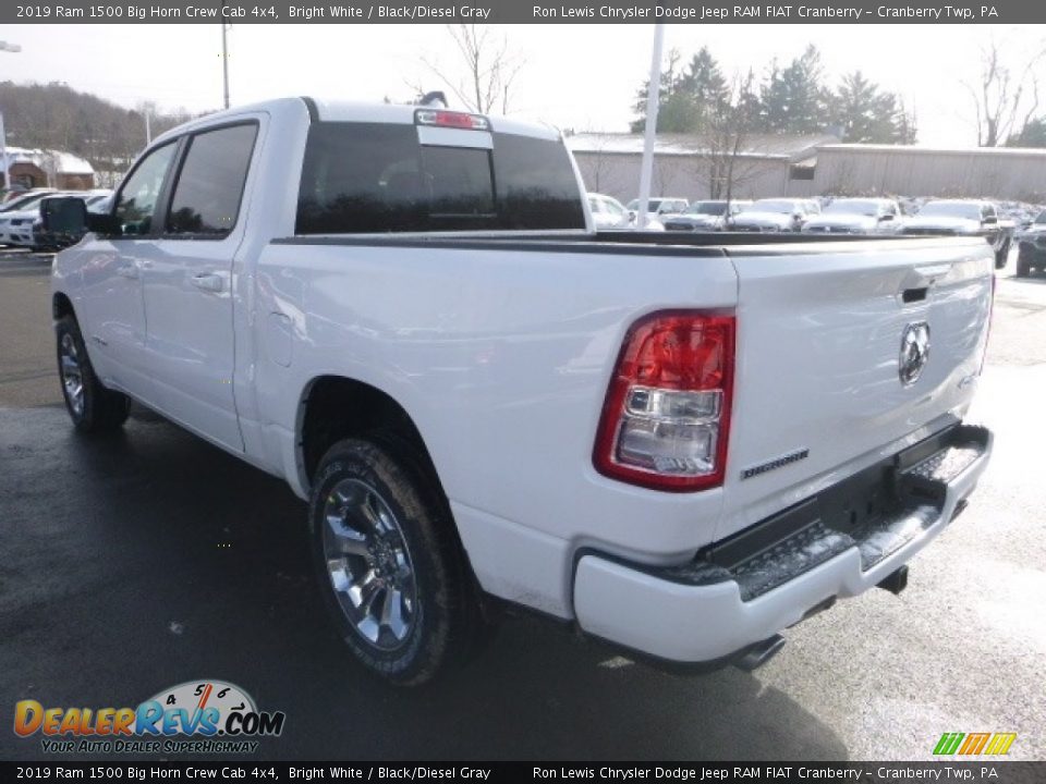 2019 Ram 1500 Big Horn Crew Cab 4x4 Bright White / Black/Diesel Gray Photo #3