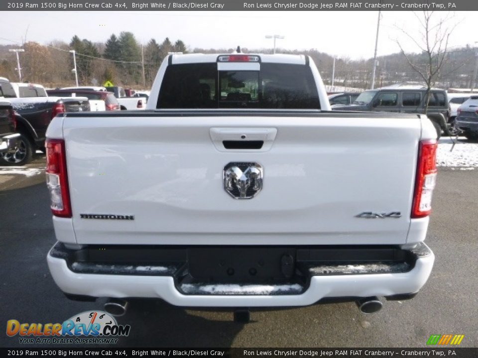 2019 Ram 1500 Big Horn Crew Cab 4x4 Bright White / Black/Diesel Gray Photo #4