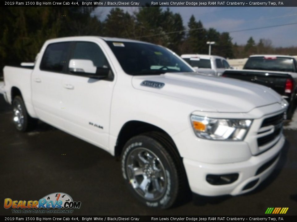 2019 Ram 1500 Big Horn Crew Cab 4x4 Bright White / Black/Diesel Gray Photo #7
