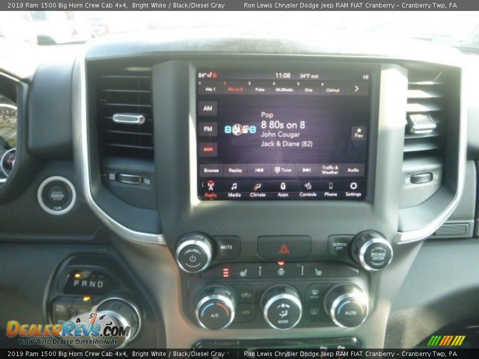 2019 Ram 1500 Big Horn Crew Cab 4x4 Bright White / Black/Diesel Gray Photo #16