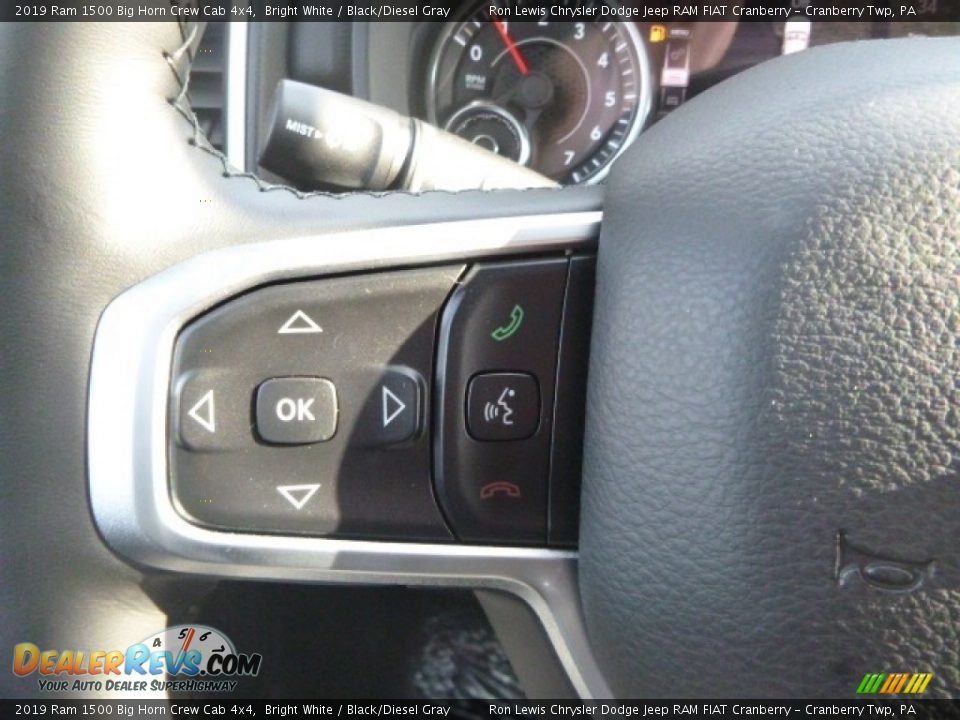 2019 Ram 1500 Big Horn Crew Cab 4x4 Bright White / Black/Diesel Gray Photo #20