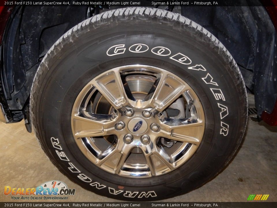 2015 Ford F150 Lariat SuperCrew 4x4 Ruby Red Metallic / Medium Light Camel Photo #9