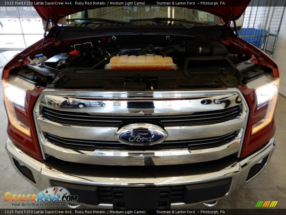 2015 Ford F150 Lariat SuperCrew 4x4 Ruby Red Metallic / Medium Light Camel Photo #10