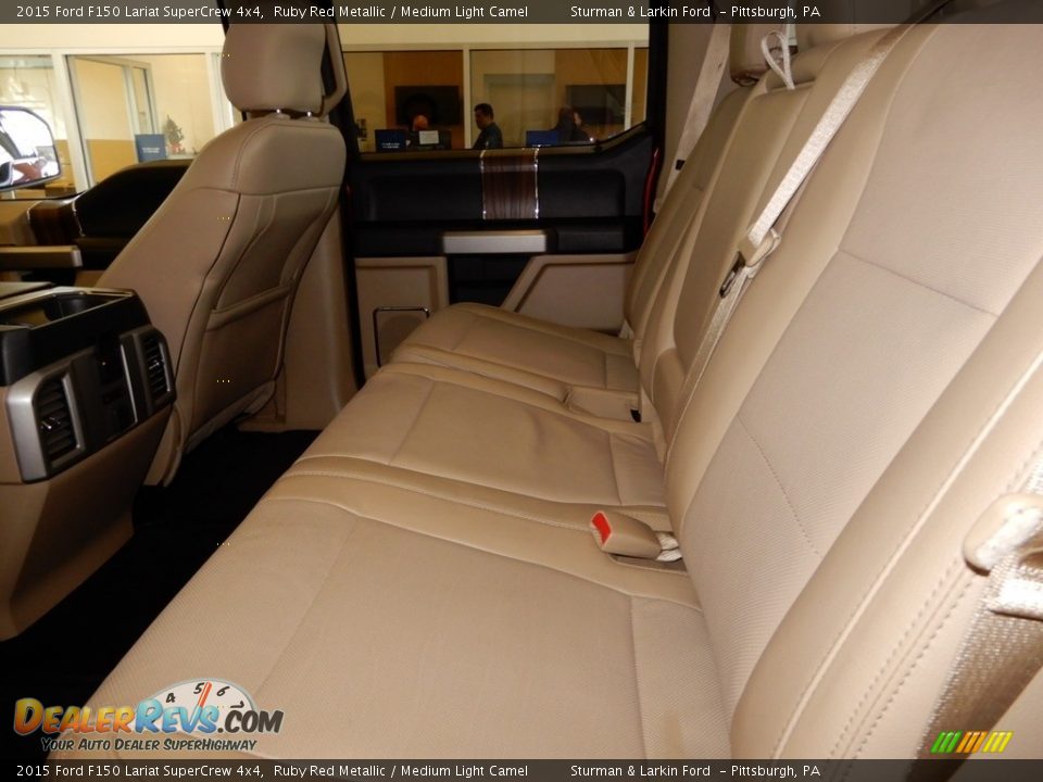 2015 Ford F150 Lariat SuperCrew 4x4 Ruby Red Metallic / Medium Light Camel Photo #13