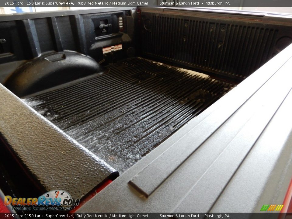2015 Ford F150 Lariat SuperCrew 4x4 Ruby Red Metallic / Medium Light Camel Photo #14