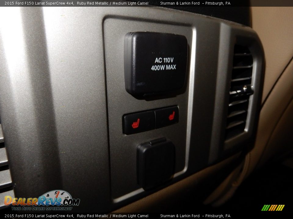 2015 Ford F150 Lariat SuperCrew 4x4 Ruby Red Metallic / Medium Light Camel Photo #16