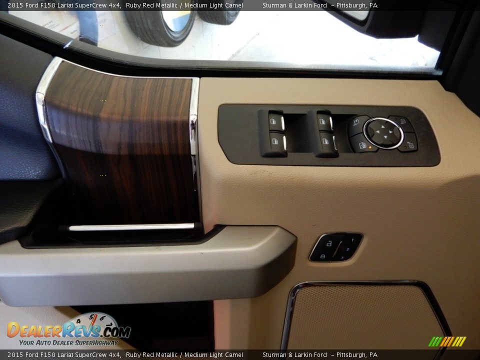 2015 Ford F150 Lariat SuperCrew 4x4 Ruby Red Metallic / Medium Light Camel Photo #17