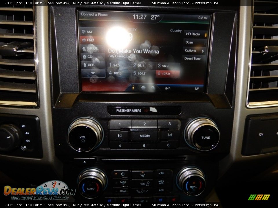 2015 Ford F150 Lariat SuperCrew 4x4 Ruby Red Metallic / Medium Light Camel Photo #24