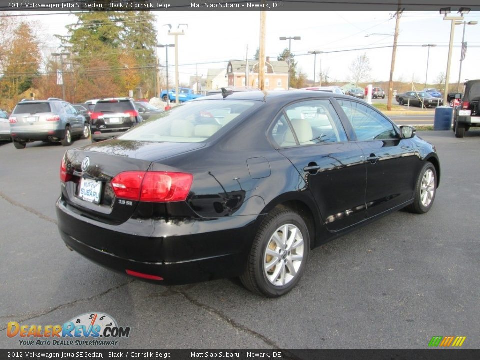 2012 Volkswagen Jetta SE Sedan Black / Cornsilk Beige Photo #6