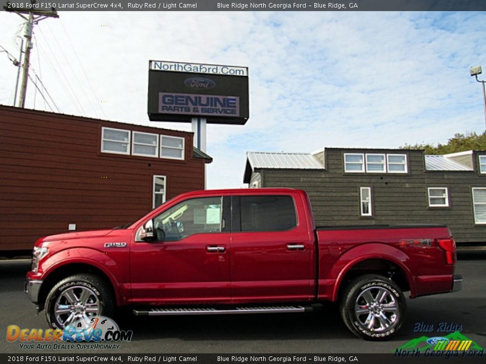 2018 Ford F150 Lariat SuperCrew 4x4 Ruby Red / Light Camel Photo #2