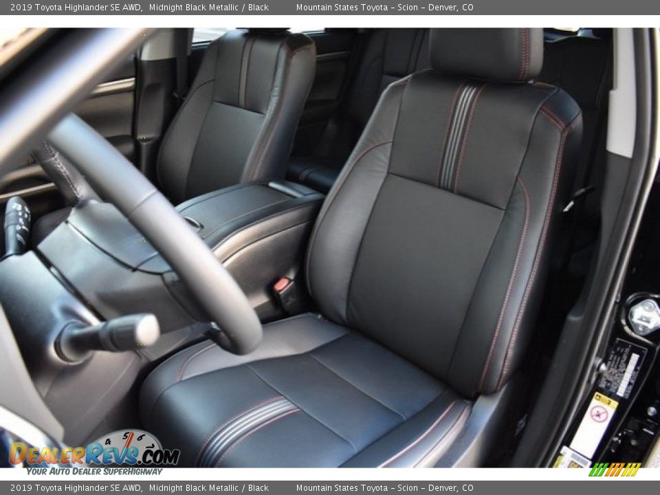 2019 Toyota Highlander SE AWD Midnight Black Metallic / Black Photo #7