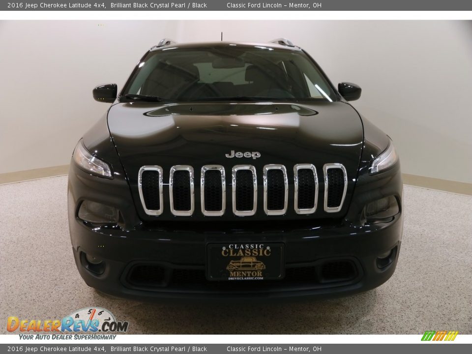 2016 Jeep Cherokee Latitude 4x4 Brilliant Black Crystal Pearl / Black Photo #2