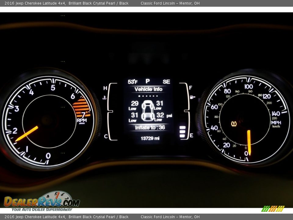 2016 Jeep Cherokee Latitude 4x4 Brilliant Black Crystal Pearl / Black Photo #7